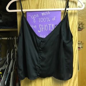 cropped black tank top